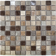 Мозаїка СМ 3045 С3 Brown-Ebony-Beige Silver 300x300x9 Котто Кераміка