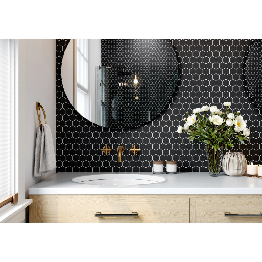 Мозаїка H 6021 Hexagon Black MATT 295x295x9 Котто Кераміка