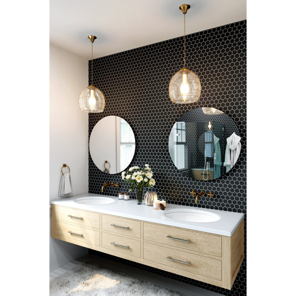Мозаїка H 6021 Hexagon Black MATT 295x295x9 Котто Кераміка