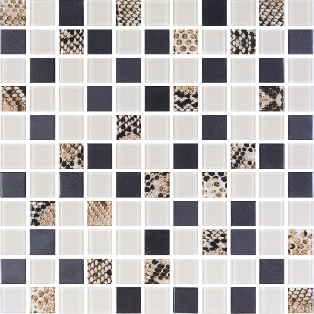 Мозаика GMP 0825036 С3 Print 38-Black MATT-Beige W41 300×300x8 Котто Керамика