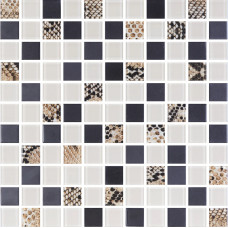 Мозаїка GMP 0825036 С3 Print 38-Black MATT-Beige W41 300×300x8 Котто Кераміка