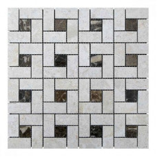 Мозаїка мармурова KrimArt Victoria Beige - Emperador Dark