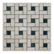 Мозаїка мармурова KrimArt Victoria Beige - Verde Guatemala