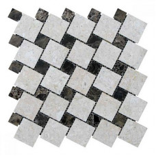 Мозаика мраморная KrimArt Victoria Beige - Emperador Dark