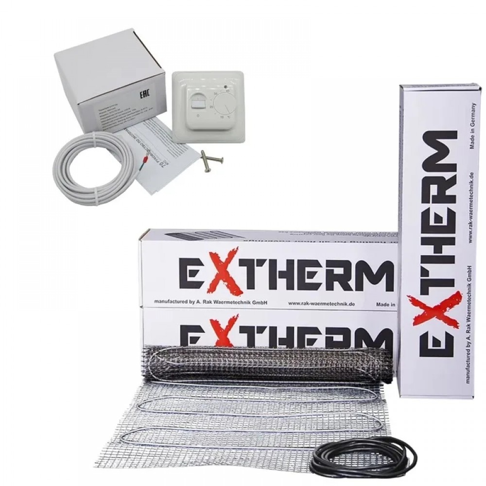 Нагревательный мат Extherm ET ECO 9 м² + механический терморегулятор RTC 70