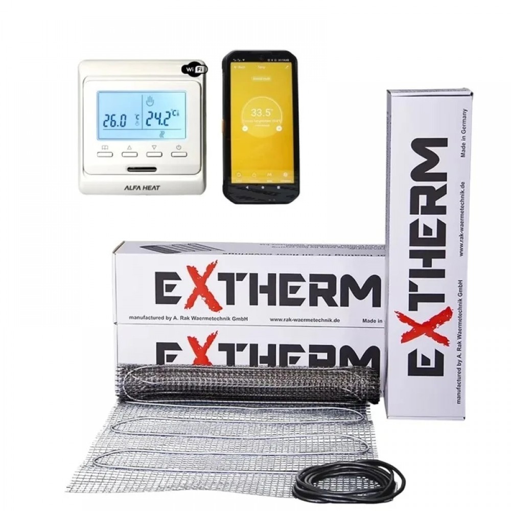 Нагревательный мат Extherm ET ECO 14 м² + Wi-Fi терморегулятор
