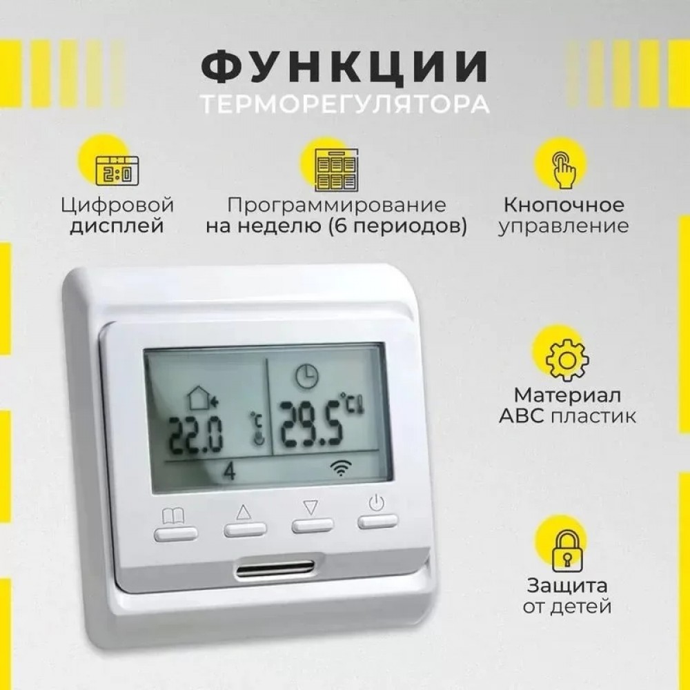 Нагревательный кабель Extherm ETC ECO - 80 м, 1600 Вт + Wi-Fi терморегулятор