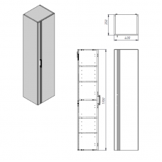 Пенал Devit Urbanis 454170W универсальный 170 см с черными ручками, белый Пенал Devit Urbanis 454170W универсальный 170 см с черными ручками, белый