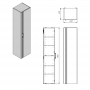Пенал Devit Urbanis 454170W универсальный 170 см с черными ручками, белый