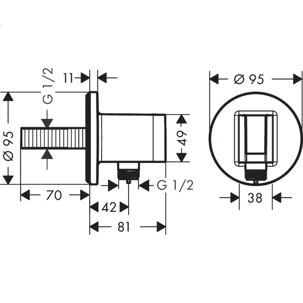 Шланговое подключение Hansgrohe FixFit S 26888000 с держателем для душа