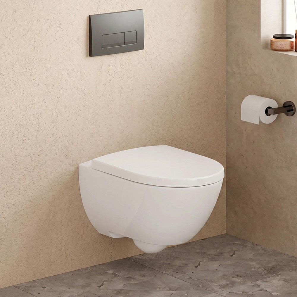 Унитаз подвесной Geberit Modo 502.939.00.1 без ободка с сидением Soft Close