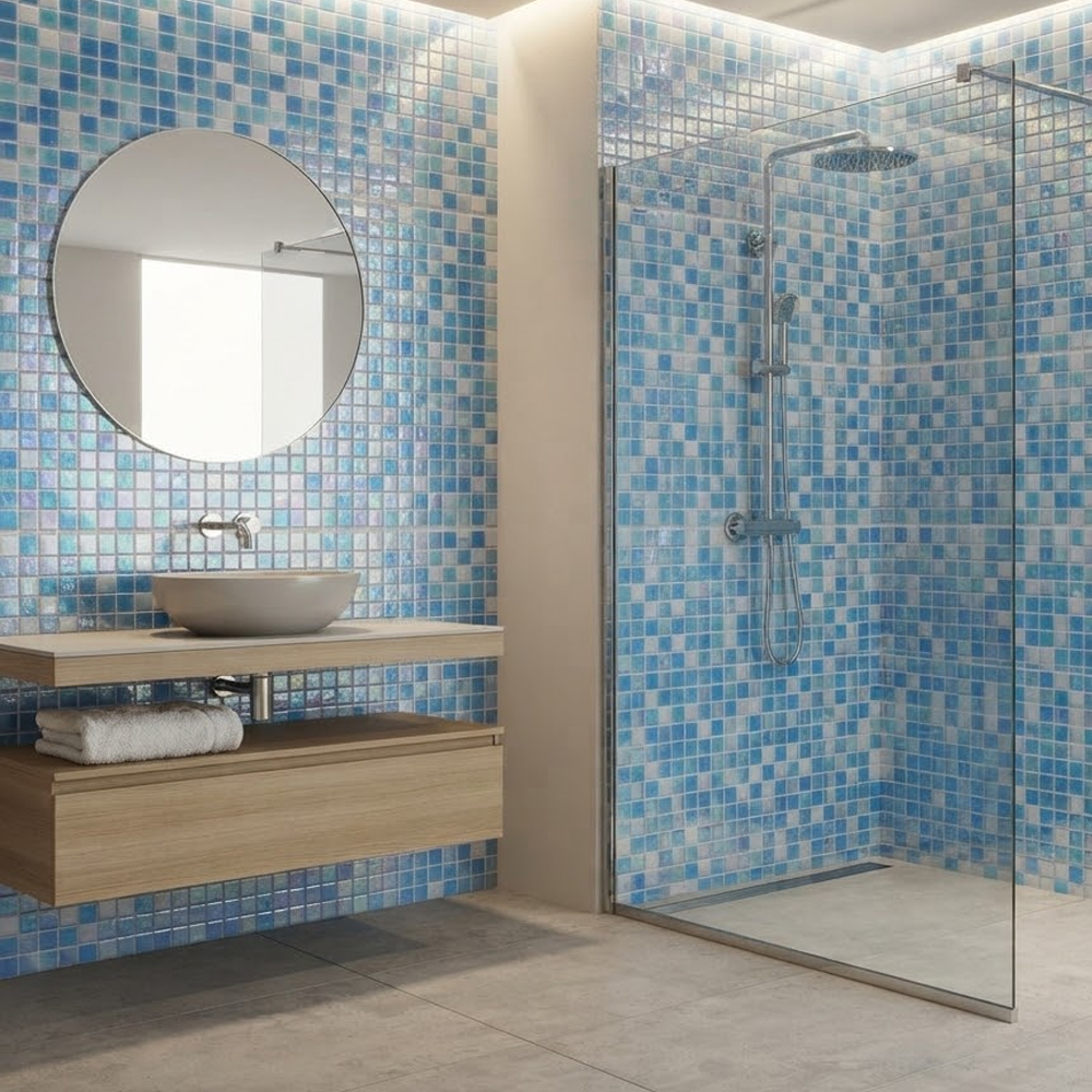Мозаика Mozaico de Lux V-MOS CH002 VITREO BLUE 32,7х32,7 см