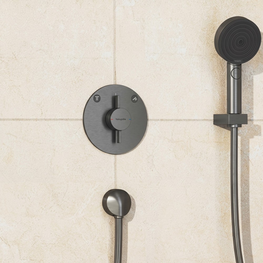 Смеситель скрытого монтажа для душа Hansgrohe DuoTurn S 75418340 черный хром брашированный