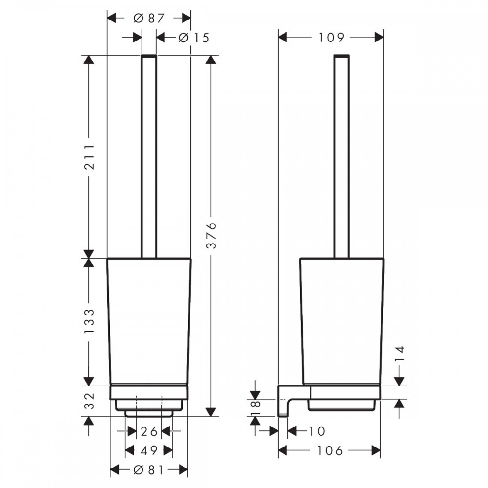 Щетка для унитаза Hansgrohe AddStoris S 41782140 с держателем, бронза брашированная