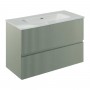 Тумба Royo Vora 131769+126224 подвесная 80 см Mineral Green с раковиной Enzo