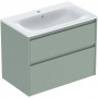 Тумба Geberit Selnova Square 504.139.IK.1 подвесная цвет зеленый шалфей мат с раковиной slim rim 80 см