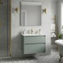 Тумба Geberit Selnova Square 504.139.IK.1 подвесная цвет зеленый шалфей мат с раковиной slim rim 80 см