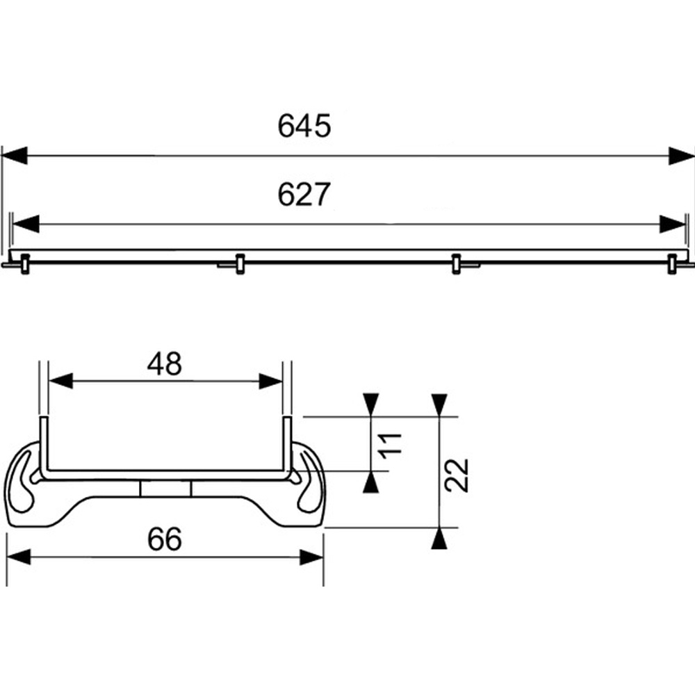 Решетка для душевого канала TECE Drainline Plate 600770 700 мм под плитку