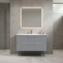 Тумба Creavit E10 E10.LD100.2CK.GRI консольная серый с раковиной Erine 100 см