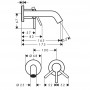 Смеситель скрытого монтажа для раковины Hansgrohe Tecturis S 73350140 излив 16,5 см, внешняя часть, бронза