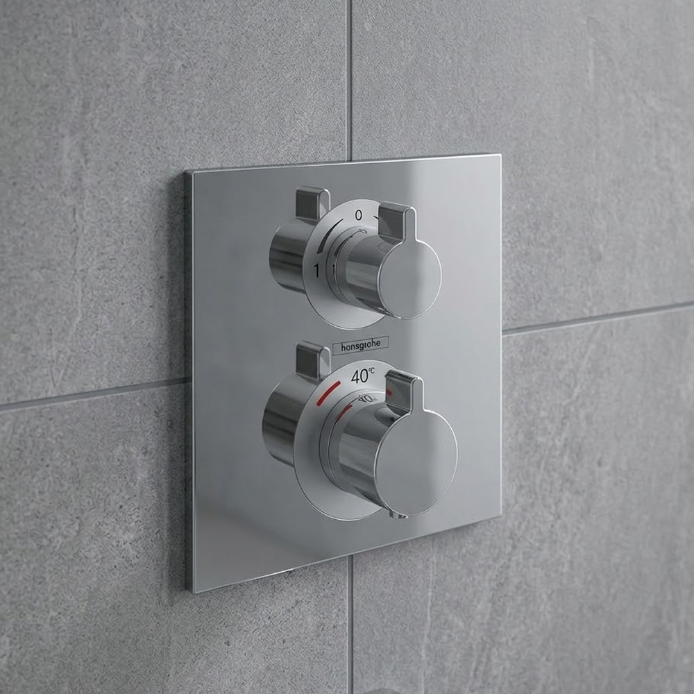 Смеситель скрытого монтажа для душа Hansgrohe Ecostat Square 15714000 с термостатом