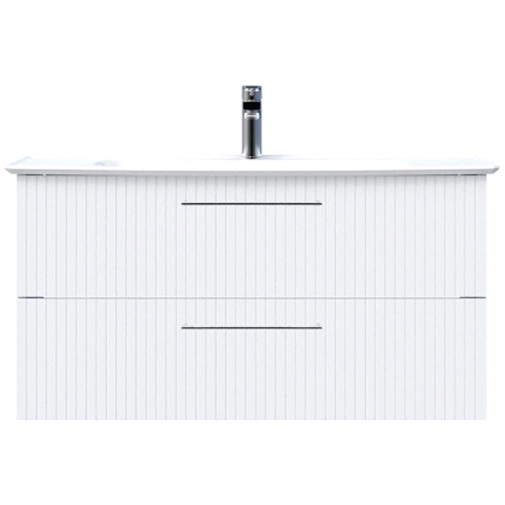 Тумба Creavit E10 E10.LD100.2CK.BYZ консольная белая с раковиной Erine 100 см