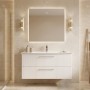 Тумба Creavit E10 E10.LD100.2CK.BYZ консольная белая с раковиной Erine 100 см