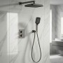 Душевая система скрытого монтажа Devit Flow D117125011221GM с термостатом, gun metal