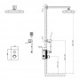 Душевая система скрытого монтажа Devit Flow D117125011221GM с термостатом, gun metal