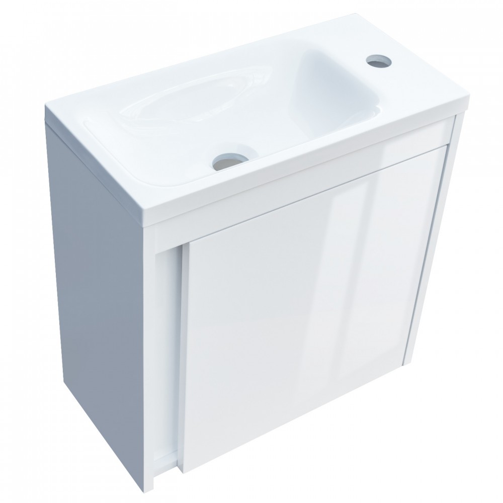 Тумба с раковиной Devit Small 063050W, 50 см, белый глянец
