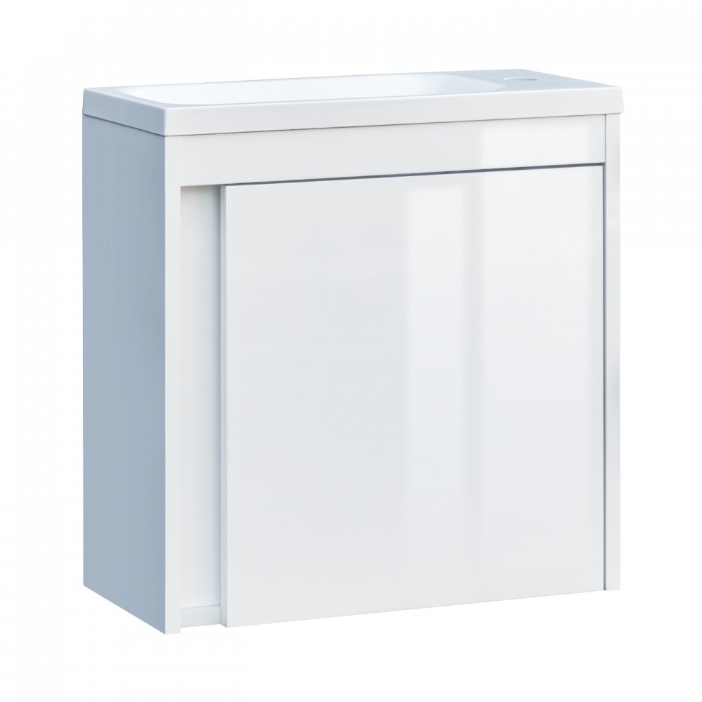 Тумба с раковиной Devit Small 063050W, 50 см, белый глянец