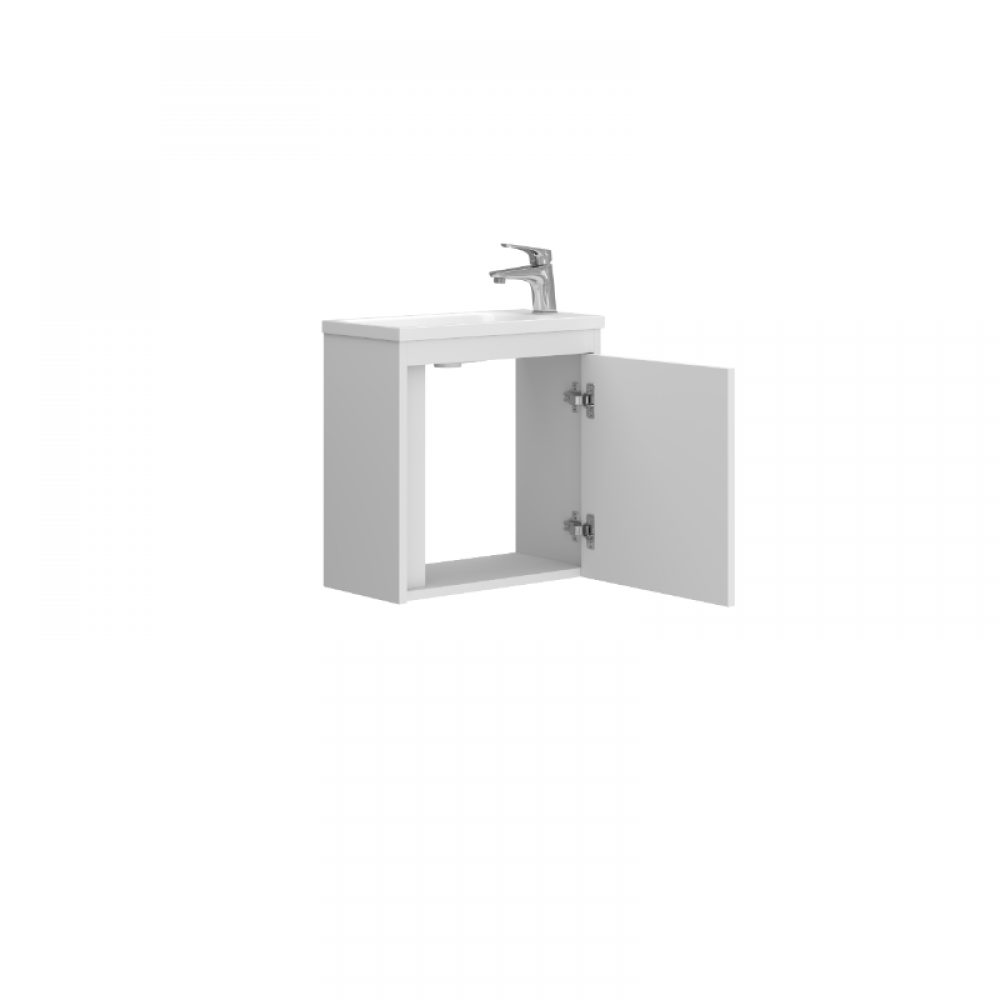 Тумба с раковиной Devit Small 063050W, 50 см, белый глянец