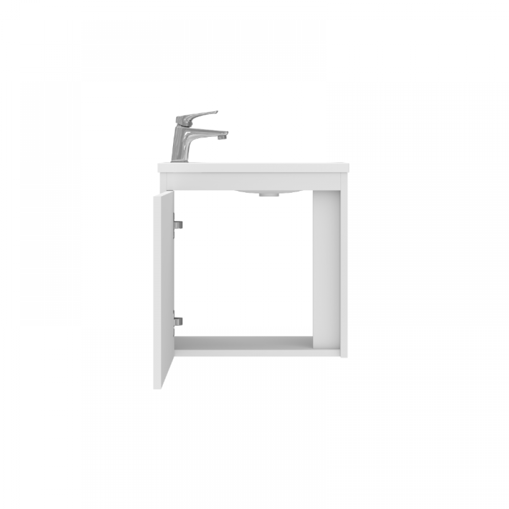 Тумба с раковиной Devit Small 063050W, 50 см, белый глянец