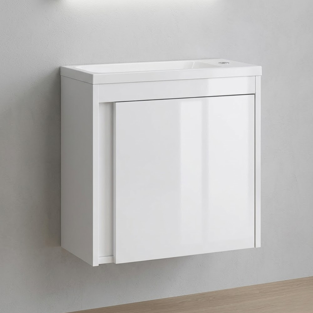 Тумба с раковиной Devit Small 063050W, 50 см, белый глянец