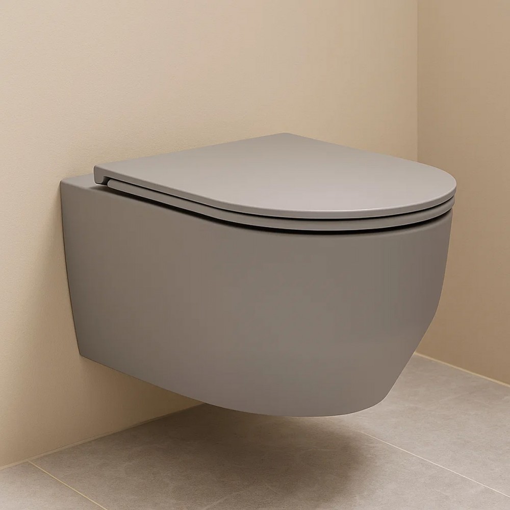 Унитаз подвесной Devit Art 3.0 3030140G безободковый с крышкой soft-close, Vortex Flush, серый мат