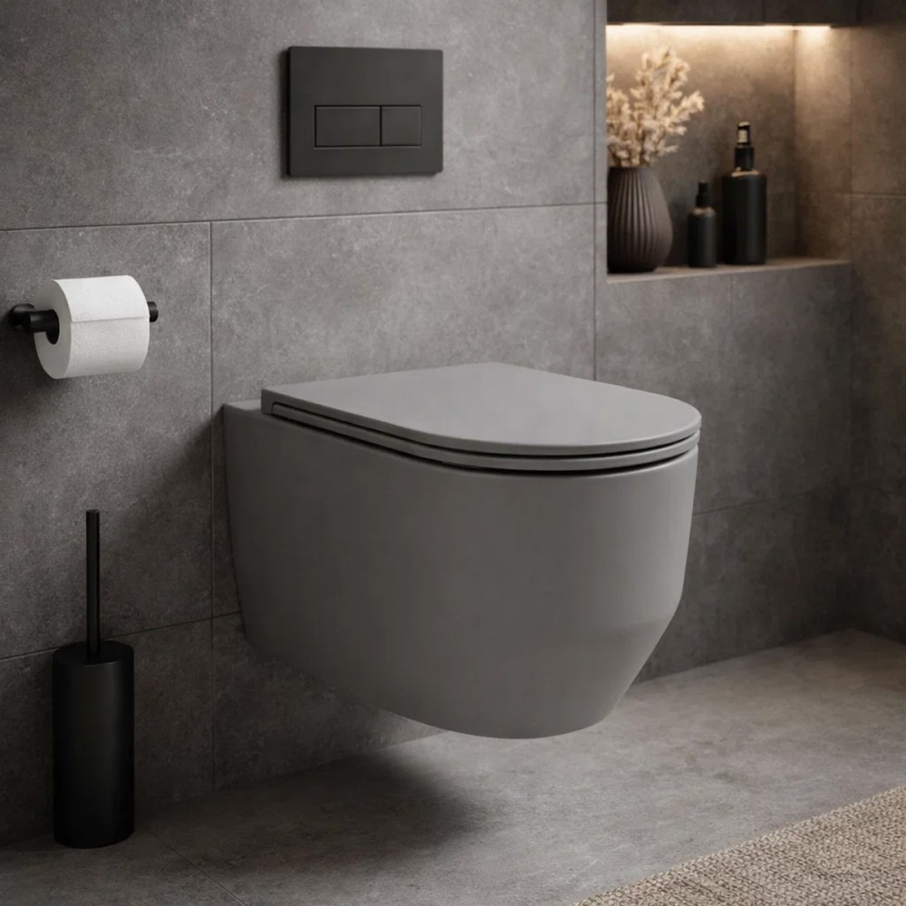 Унитаз подвесной Devit Art 3.0 3030140G безободковый с крышкой soft-close, Vortex Flush, серый мат