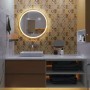 Зеркало Luxury Wood Perfection Slim с LED подсветкой, дуб натуральный, сенсорная кнопка-димер, 750х750мм