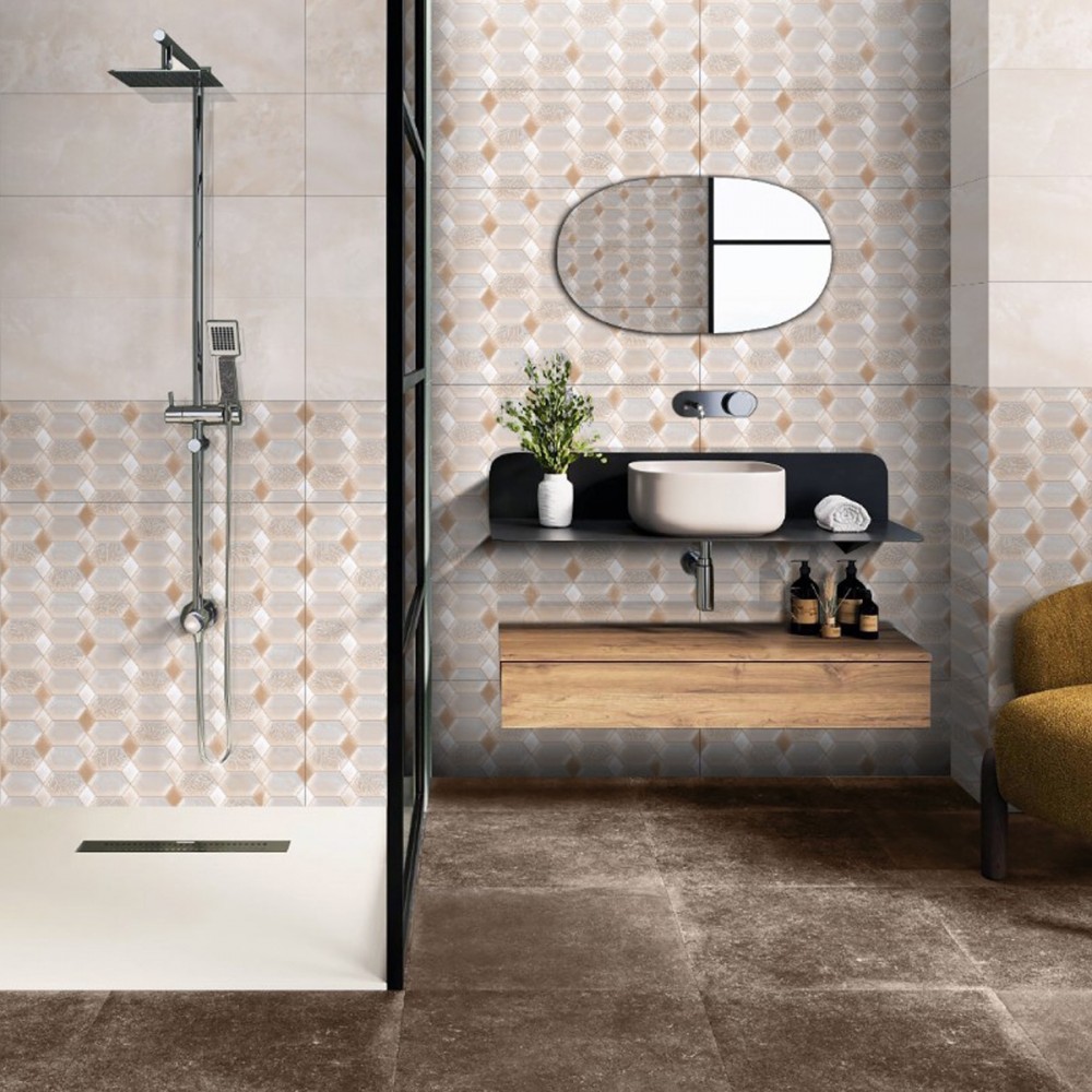 Плитка Ceramica Deseo Violeta Crema Decor 30х90см декор