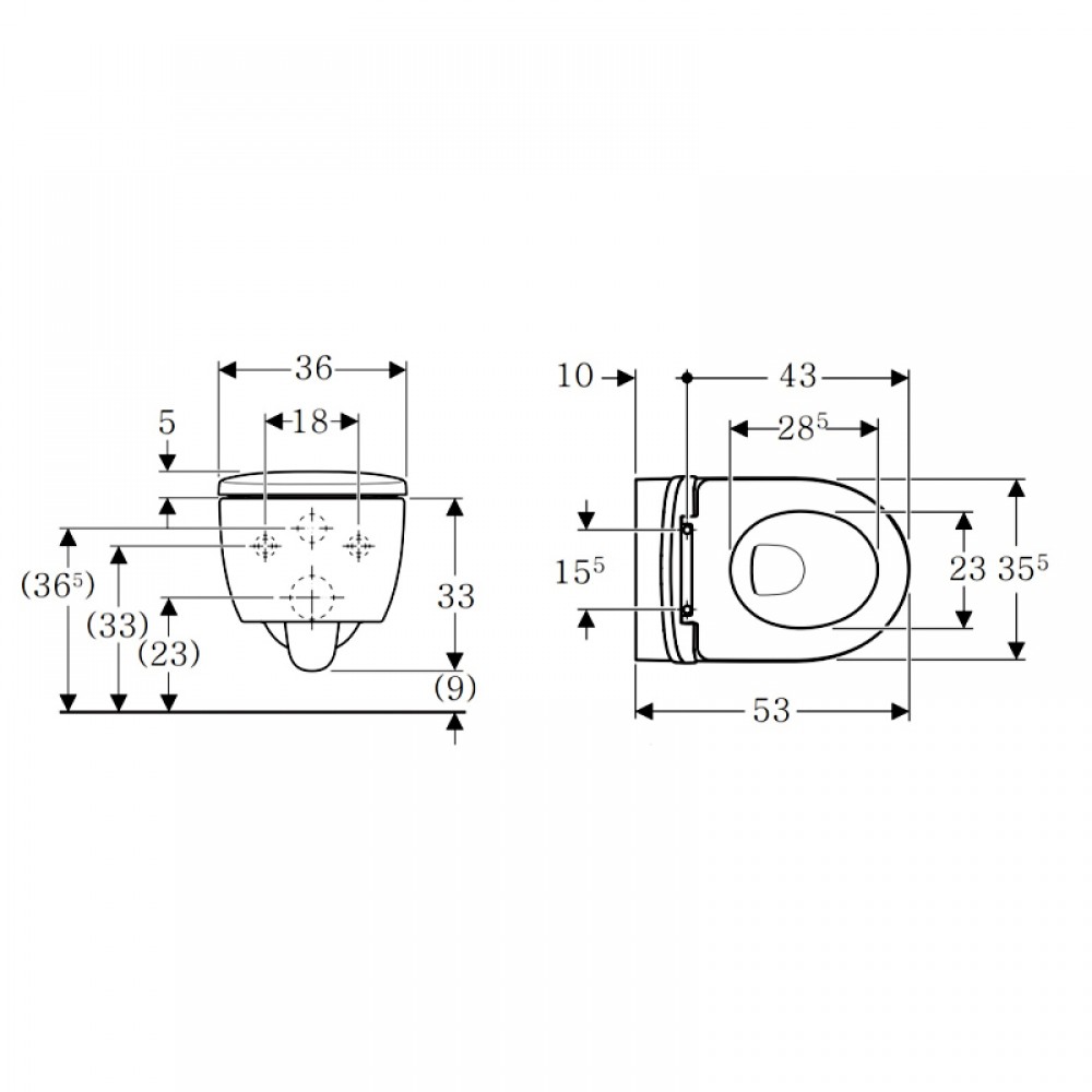 Унитаз подвесной Geberit Smyle Round 503.226.01.1 с крышкой Soft Close, QuickRelease