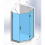 Душова кабіна Devit Art 3.0 SE0240 п'ятикутна, розпашна, 100х100 см, скло прозоре, профіль хром