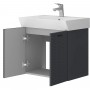 Тумба Devit Flow 484060A 60 см с умывальником и ручками, антрацит матовый