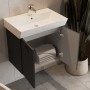 Тумба Devit Flow 484060A 60 см с умывальником и ручками, антрацит матовый