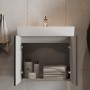 Тумба Devit Flow 484060A 60 см с умывальником и ручками, антрацит матовый
