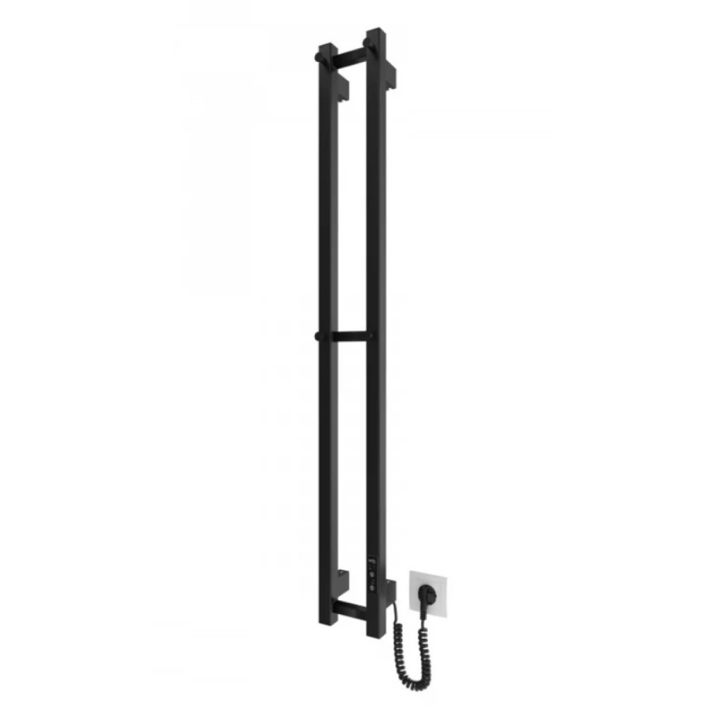 Полотенцесушитель электрический Hygge Family Slim 3.164.045797.BM 1170х140 мм в комплекте со скрытым подключением, черный матовый 80 Вт
