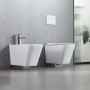 Биде подвесное Devit Flow square DFL0520400W с отверстием под смеситель, белый глянец