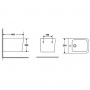 Биде подвесное Devit Flow square DFL0520400W с отверстием под смеситель, белый глянец