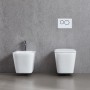 Биде подвесное Devit Flow square DFL0520400W с отверстием под смеситель, белый глянец