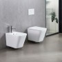 Биде подвесное Devit Flow square DFL0520400W с отверстием под смеситель, белый глянец