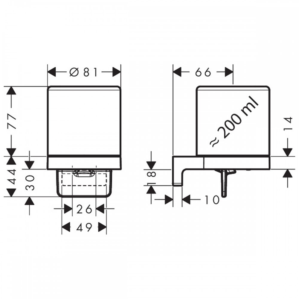 Дозатор для жидкого мыла Hansgrohe AddStoris S 41765340 200 мл черный хром брашированный