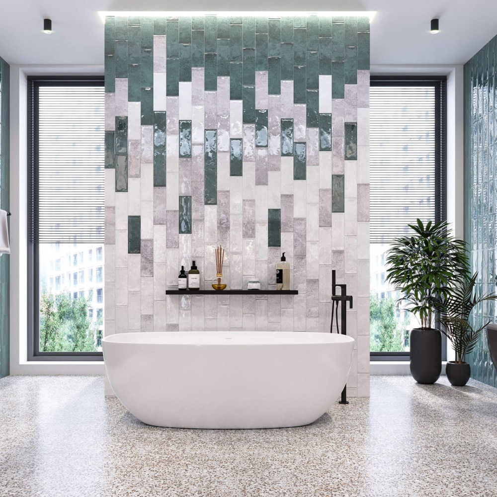 Плитка Golden Tile Como Белый Рельеф CO0051 10Х30 см